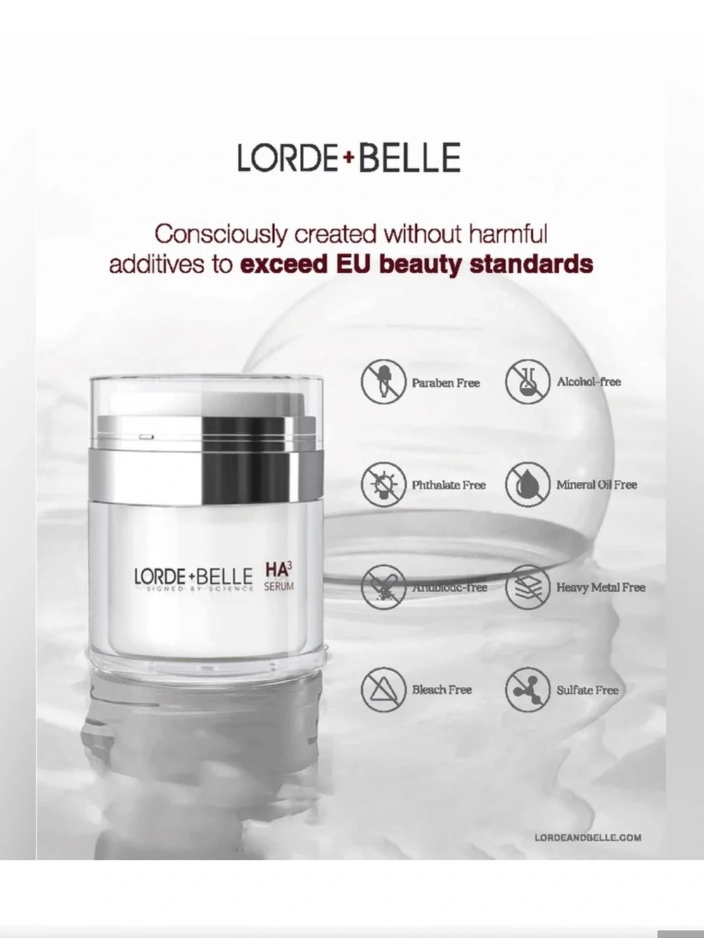 NWT SEALED Lorde & Belle HA3+ Peptide Serum 1 Fl Oz